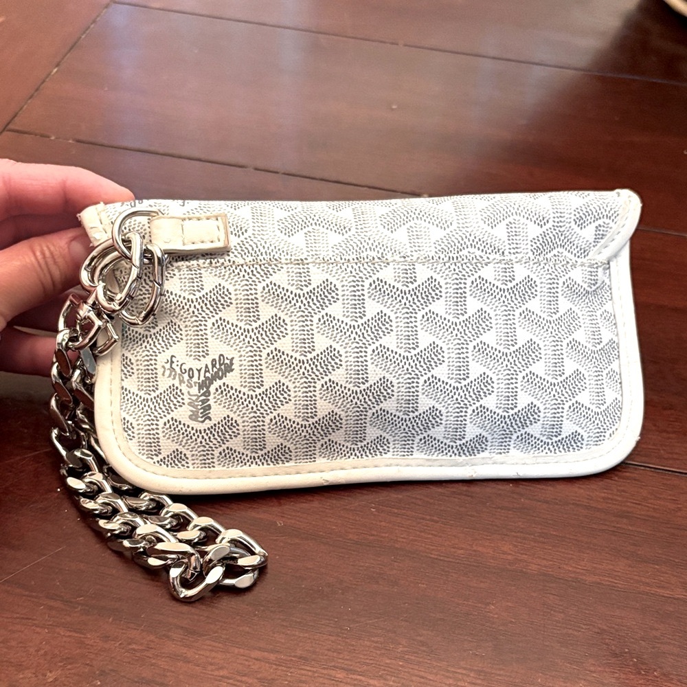 GOYARD White & Gray Monogram Clutch Wallet Pouch RARE π€π©Άπ - Picture 7 of 9